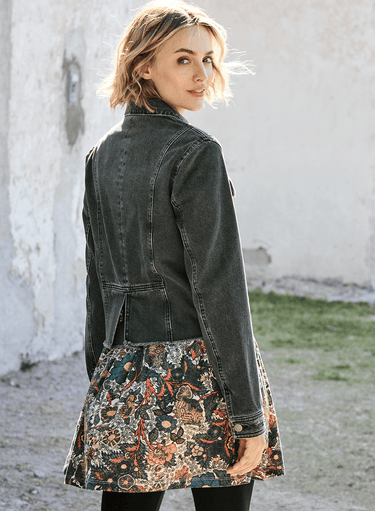 Graphitfarbene Casey-Jeansjacke
