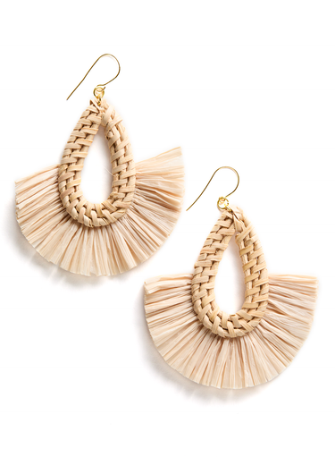 Rattan Fan Earrings