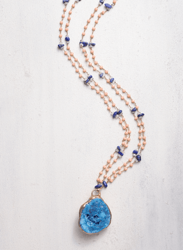 Azure Skies Geode Necklace