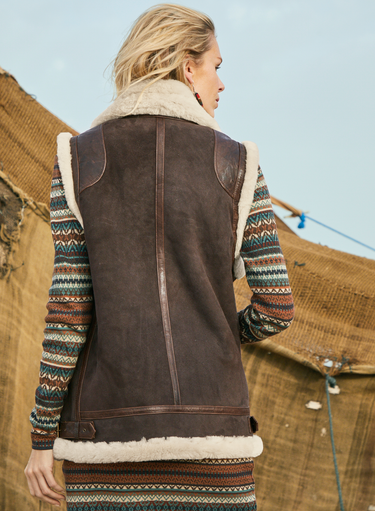 Patch Pocket Shearling Vest