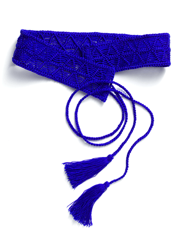 Cobalt Macrame Belt