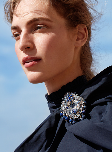 Tiered Tie Neck Colorblock Dress