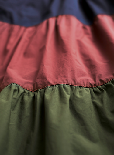 Tiered Tie Neck Colorblock Dress