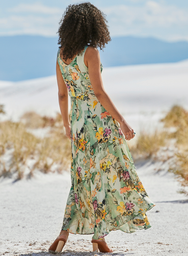 Tahitian Flowers Maxi-Dress
