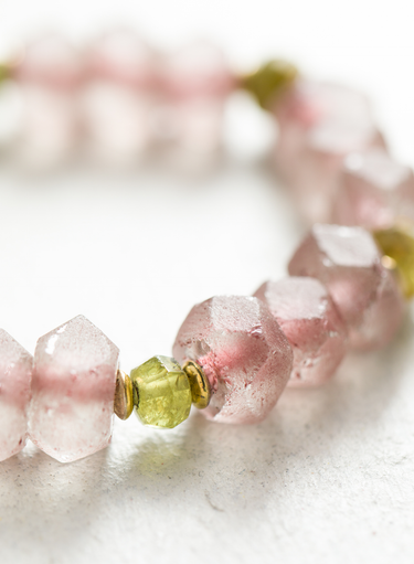 Pink Glass Stretch Bracelet