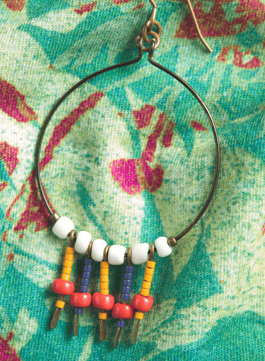 Trade Bead Hoop Earrings