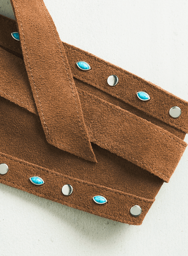 Studded Suede Obi Belt