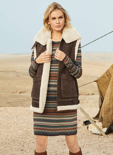 Patch Pocket Shearling Vest