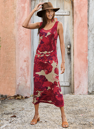 Peruvian Connection Hibiscus Blossom Women’s Pima Cotton Floral Jacquard Knit Tank Dress Ruby XS Peruvian Connection Hibiscus Blossom Women’s Pima Cotton Floral Jacquard Knit Tank Dress Ruby XS