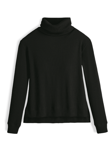 Rollkragenpullover mit Waffelmuster