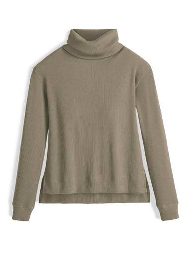 Waffle Cowl Neck Top