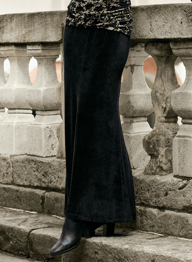 Velour A-Line Skirt