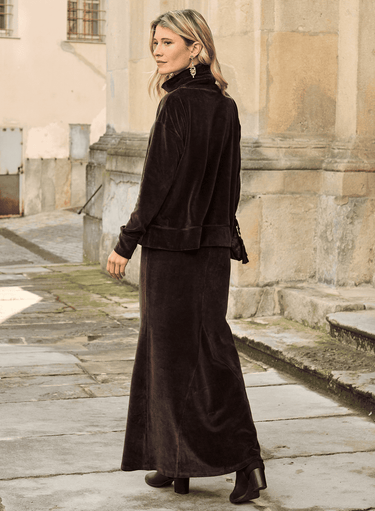 Velour A-Line Skirt