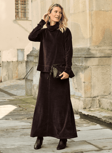 Velour A-Line Skirt
