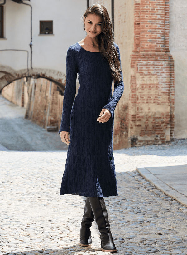 Bergamo Dress — ink royal alpaca by Peruvian Connection
