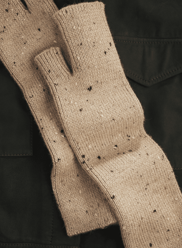 Killarney Fingerless Gloves — fawn baby alpaca by Peruvian Connection