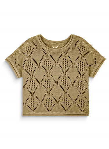 Spitzenpullover mit Gittermuster