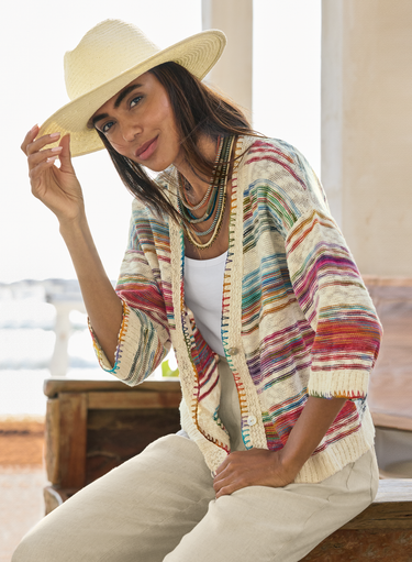 Chromatic Stripe Cardigan