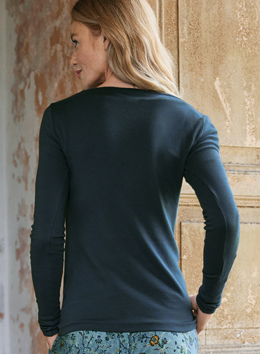 Pima Rib Knit V-Neck