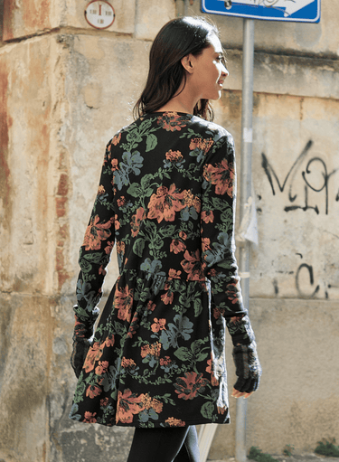Stencil Flower Thermal Tunic