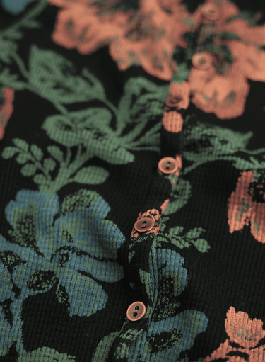 Stencil Flower Thermal Tunic