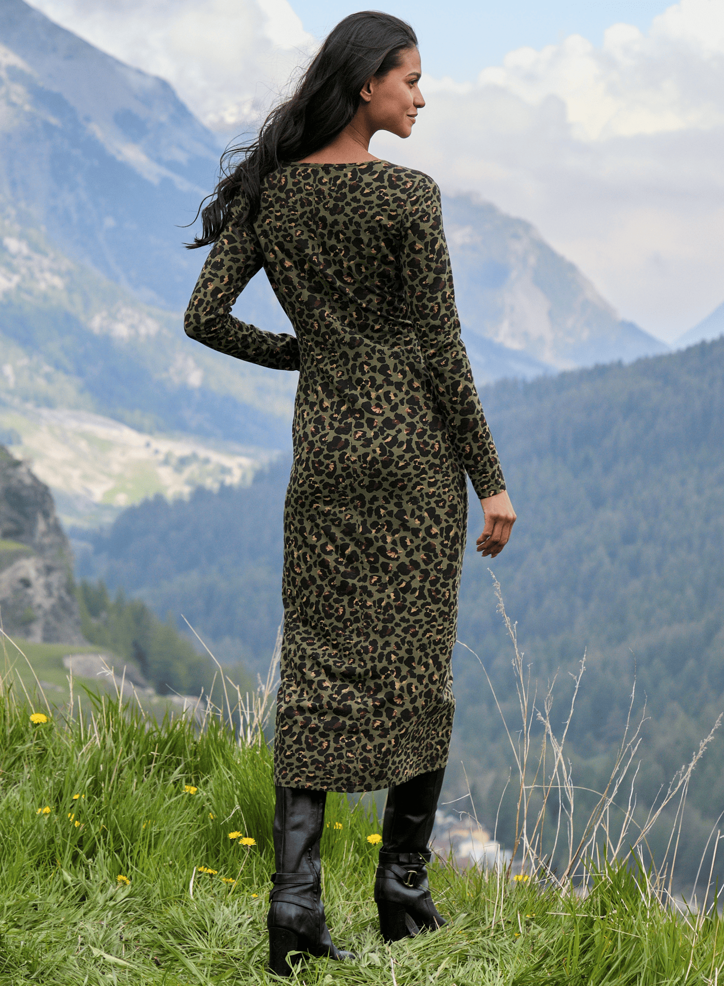 Leopard Roma Dress Army / XS Leopard Roma Dress Army / XS