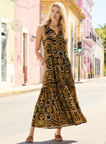 ワンピース apolina Wilma Dress - Golden Grove Petroglyph Dress – Peruvian Connection