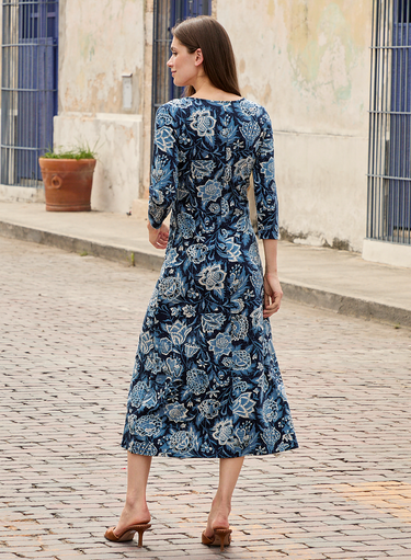 Indigo Chintz Dress