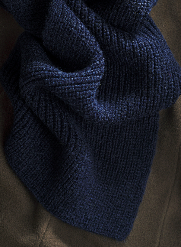 Tillamook Scarf — Navy — navy alpaca by Peruvian Connection