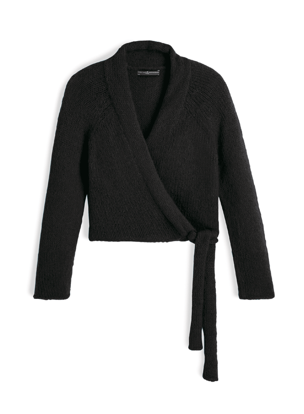 Taunton Wrap Cardigan — Black — black alpaca by Peruvian Connection