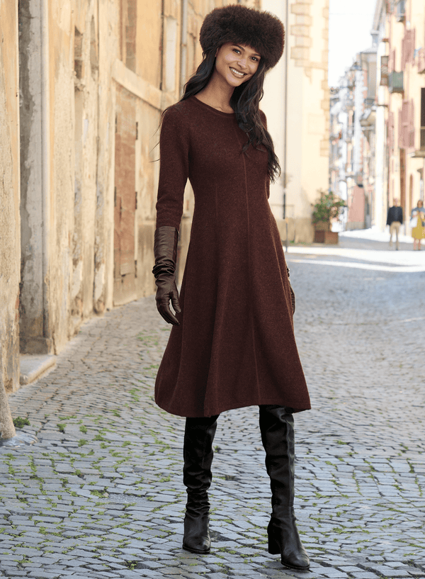Emma Dress — Cordovan — cordovan royal alpaca by Peruvian Connection