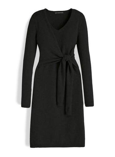 Royal Alpaca Faux-Wrap Dress