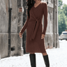 Royal Alpaca Faux-Wrap Dress