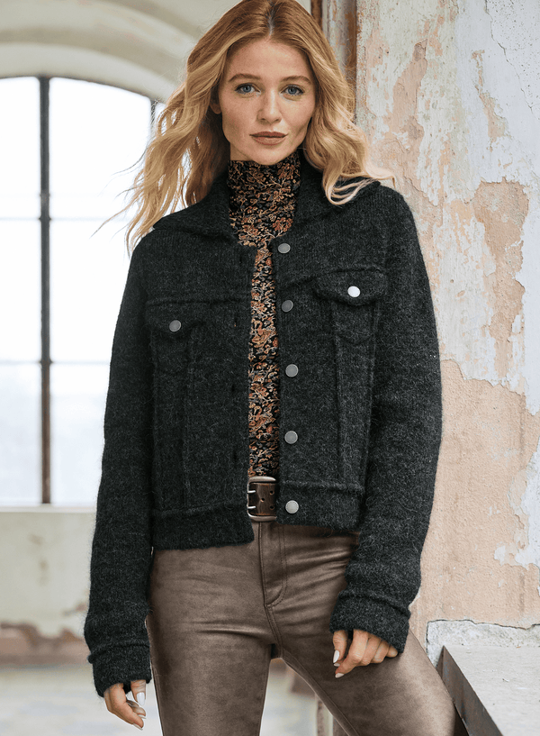 Lincoln Knit Jacket — charcoal alpaca by Peruvian Connection