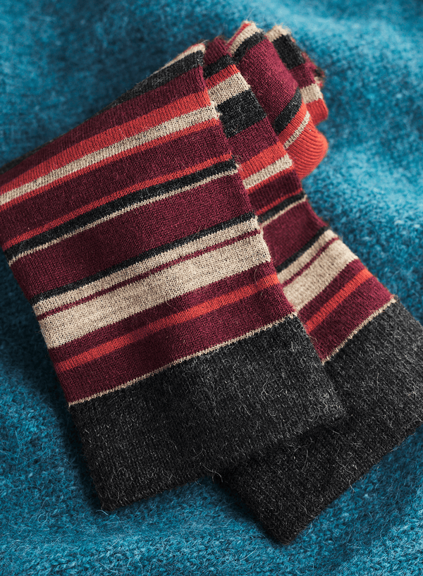 Men's Arcoiris Socks — Charcoal — charcoal baby alpaca by Peruvian Connection