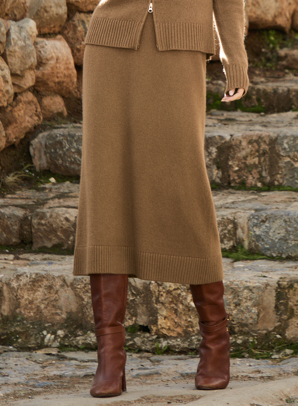 Luxe Alpaca Skirt — Camel — camel royal alpaca by Peruvian Connection