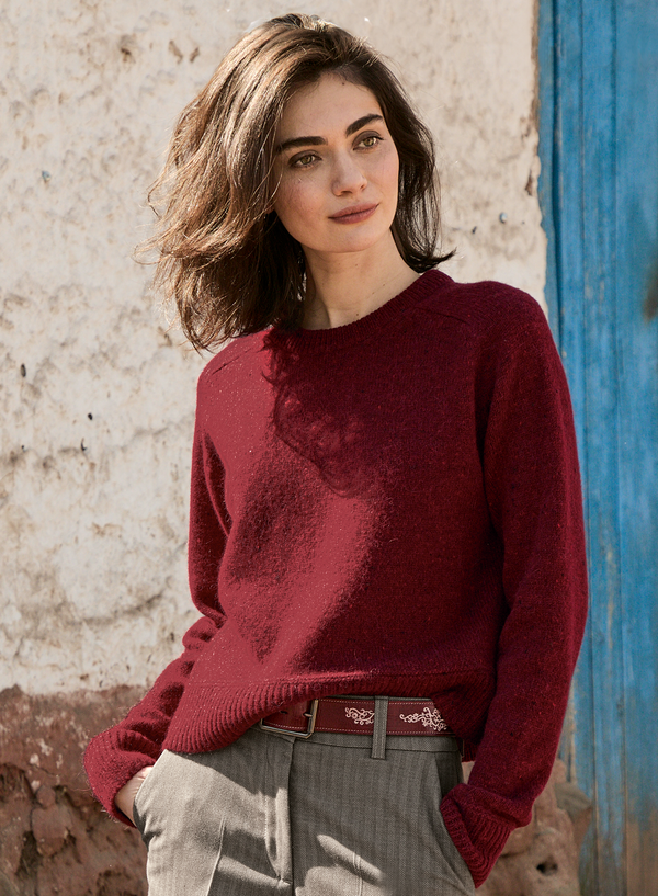 Donegal Pullover — Crimson — crimson royal alpaca by Peruvian Connection
