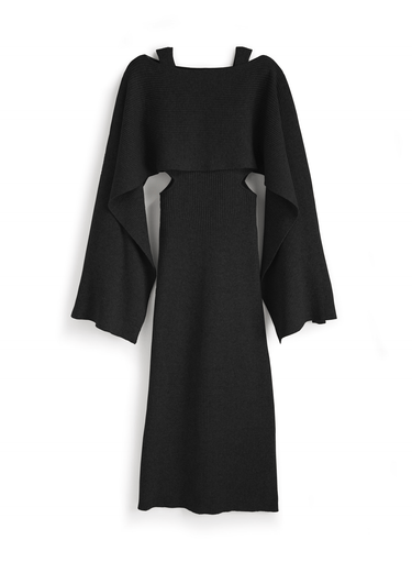 Lana-Kleid Und Poncho