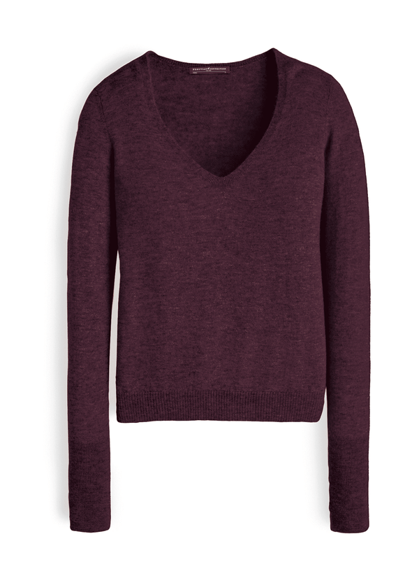 Wembley V-Neck — Damson — damson baby alpaca by Peruvian Connection