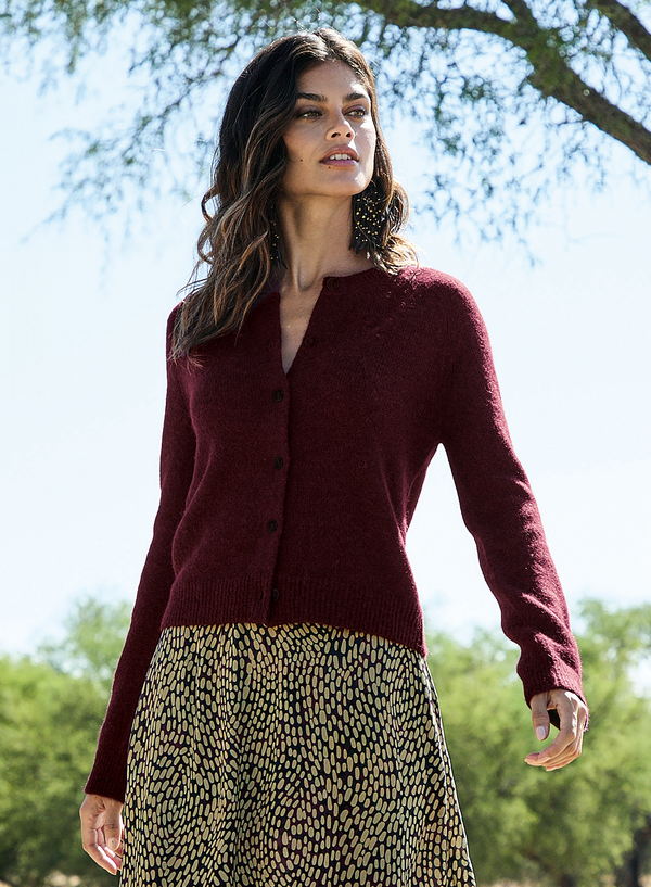 Marlowe Cardigan — Damson — damson baby alpaca by Peruvian Connection