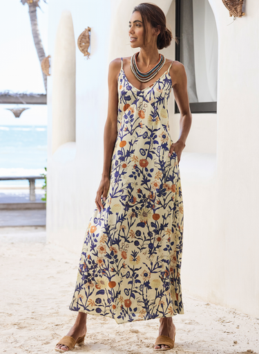 Peruvian Connection Linares Women’s Viscose A-Line Maxi Slip Dress Pearl M Peruvian Connection Linares Women’s Viscose A-Line Maxi Slip Dress Pearl M