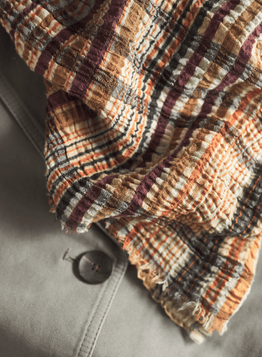 Crinkle Plaid Shawl