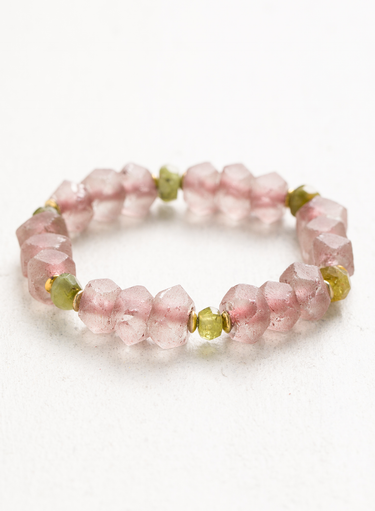Pink Glass Stretch Bracelet