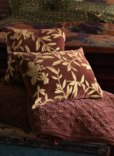 Laurel Leaf Embroidery Pillow