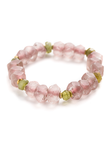 Pink Glass Stretch Bracelet