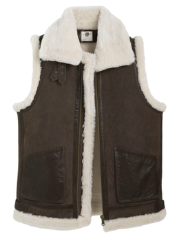 Patch Pocket Shearling Vest