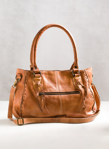 Distressed Leather Satchel