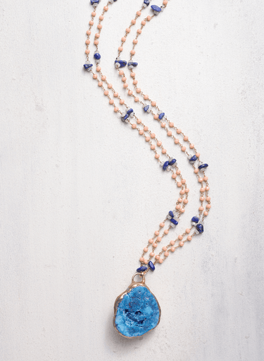 Azure Skies Geode Necklace