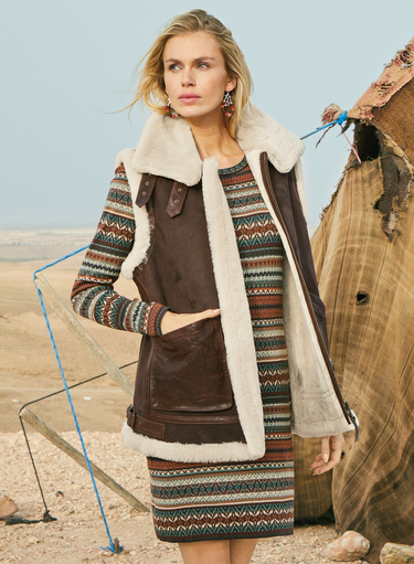 Patch Pocket Shearling Vest