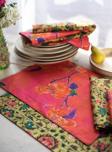 Chintz/Bougainvillea Plmts, Set 4